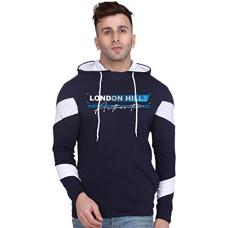 Deals, Discounts & Offers on Men - London Hills Men's Regular Fit Printed Full Sleeve Cotton Blend Hooded T-Shirt