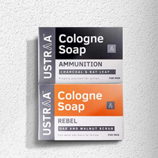 Deals, Discounts & Offers on  - Ustraa Ammunition Cologne Soap with Charcoal & Rebel Cologne Soap with Oak & Walnut - (2 x 125 g)