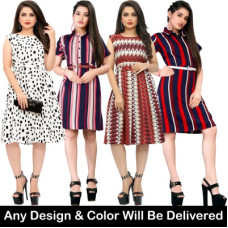 Deals and Offers on - Women Skater Multicolor Dress Deals, Discounts & Offers on - Women Skater Multicolor Dress