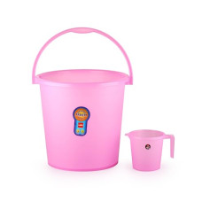 Deals and Offers on Home Improvement - Cello Plastic Frosty Bucket Delux & Mug 2 Pcs Bathroom Set (Bucket 18 L+Mug 1 L) | Strong and Durable | Perfect Deals, Discounts & Offers on Home Improvement - Cello Plastic Frosty Bucket Delux & Mug 2 Pcs Bathroom Set (Bucket 18 L+Mug 1 L) | Strong and Durable | Perfect
