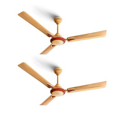 Deals, Discounts & Offers on  - LONGWAY Starlite-1 P2 1200 mm/48 inch Ultra High Speed 3 Blade Anti-Dust Decorative Star Rated Ceiling Fan (Golden Beige, Pack of 2) (Golden Beige)