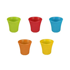 Deals, Discounts & Offers on Gardening Tools - Go Hooked Flower Pot | Small | Sunshine Flower Pot Pack of 5 | Multicolor | 5 Inch