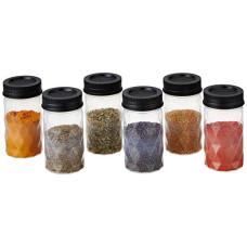 Deals and Offers on - Amazon Brand - Solimo Twister Airtight Plastic Jar (Transparent,Set Of 6, 225 Ml) (Geometric Pattern), Pack of 1 Deals, Discounts & Offers on - Amazon Brand - Solimo Twister Airtight Plastic Jar (Transparent,Set Of 6, 225 Ml) (Geometric Pattern), Pack of 1