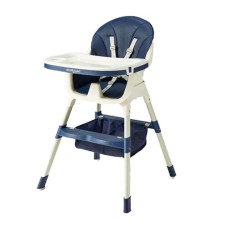 Deals, Discounts & Offers on Furniture - BUMTUM 4 in 1 Convertible Folding Baby High Chair with Footrest, Convertible to High Chair, Low Chair, Storage Net & Feeding Seat with Cushion pad (Blue)