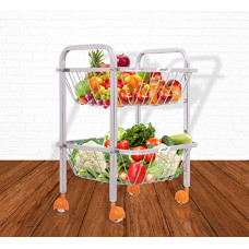 Deals and Offers on - JD FRESH 2 Tier Vegetable Stand for Kitchen Potato & Onion Stand for Kitchen Vegetable Trolley Basket Deals, Discounts & Offers on - JD FRESH 2 Tier Vegetable Stand for Kitchen Potato & Onion Stand for Kitchen Vegetable Trolley Basket