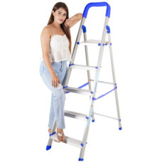 Deals and Offers on - HOMACE 5 Steps Heavy Duty Folding Ladder with Wide Steps Aluminium (7 Year Warranty) Aluminium Ladder(With Platform) Deals, Discounts & Offers on - HOMACE 5 Steps Heavy Duty Folding Ladder with Wide Steps Aluminium (7 Year Warranty) Aluminium Ladder(With Platform)