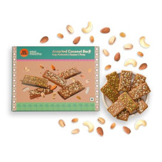 Deals and Offers on - GO DESi Assorted Coconut Barfis, 200 grams, Indian Sweets Gift Pack, DESi Meetha, Dry Fruits Gift, Almond Cashew Raisin Pista Bar, Sweets Indian Mithai Deals, Discounts & Offers on - GO DESi Assorted Coconut Barfis, 200 grams, Indian Sweets Gift Pack, DESi Meetha, Dry Fruits Gift, Almond Cashew Raisin Pista Bar, Sweets Indian Mithai