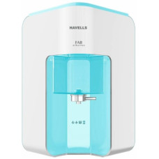 Deals, Discounts & Offers on Home Appliances - HAVELLS FAB Alkaline 7 L RO + UV + Alkaline Water Purifier 8 Stages, Patented Corner/wall mounting and Alkaline water technology(White, Blue)