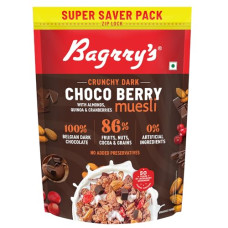 Deals, Discounts & Offers on  - Bagrrys Crunchy Dark Choco Berry Muesli With Almond,Quinoa & Cranberries 750gm Pouch |100% Dark Chocolate| Chocolate Muesli | 86% Fruits, Nuts & grains|0% Artificial Ingredients