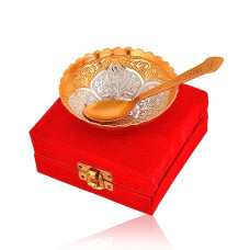 Deals and Offers on - AC ANAND CRAFTS Aluminum Floral Bowl Set with Spoon - 1 Bowl, 1 Spoon, Multicolour Deals, Discounts & Offers on - AC ANAND CRAFTS Aluminum Floral Bowl Set with Spoon - 1 Bowl, 1 Spoon, Multicolour