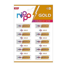 Deals, Discounts & Offers on Electronics - Nippo 3DG Gold AA Battery | 1.5 V | 24 Months Shelf Life | Leakproof | For Toys, Remotes, Clocks, Wireless Mouse - Pack of 10