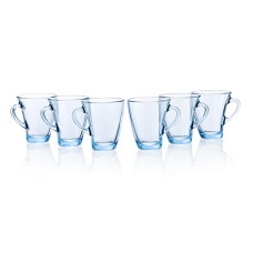 Deals, Discounts & Offers on  - Pasabahce Penguen Mug from House of Pasabahce The Original Pasabahce from Turkey, Blue Transparent Penguen Mugs, 170 ml in Set of 6 Pcs, Perfect fit