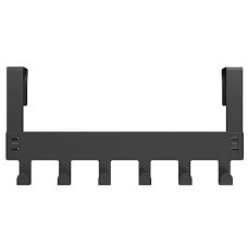 Deals, Discounts & Offers on  - UmI. Amazon Over The Door Hook Hanger, Hanging Organizer Rack Steel Door Hook Hanger Wall Hook Rack (6 Hooks) (Black)