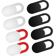 Deals, Discounts & Offers on Laptop Accessories - GIZGA essentials Webcam Cover, Privacy Protector Webcam Cover Slide, Compatible with Laptop, Desktop, PC, Smartphone, Protect Your Privacy and Security, Strong Adhesive, Set of 8, Red-Black-White