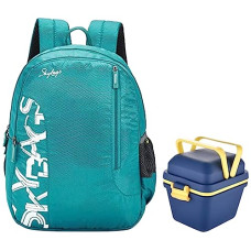 Deals, Discounts & Offers on Backpacks - Skybags Brat Sea Green 46 Cms Casual Backpack with Tosaa Lunch Box