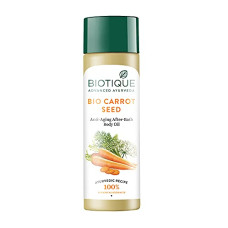 Deals and Offers on - Biotique Carrot Seed Anti- Ageing After- Bath Body Oil | Prevents Fine Lines and Wrinkles |Smooth and Radiant Skin| 100% Botanical Extracts | Suitable Deals, Discounts & Offers on - Biotique Carrot Seed Anti- Ageing After- Bath Body Oil | Prevents Fine Lines and Wrinkles |Smooth and Radiant Skin| 100% Botanical Extracts | Suitable