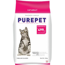 Deals, Discounts & Offers on Food and Health - Purepet Adult Cat Food, Tuna and Salmon, 2.8 kg