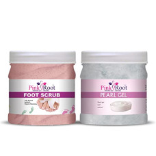 Deals, Discounts & Offers on Health & Personal Care - Pink Root Foot Scrub 500gm with Pearl Gel 500gm