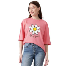 Deals, Discounts & Offers on Women - KOTTY Women's Cotton Blend Printed Oversized T-Shirts