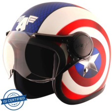 Deals and Offers on - VEGA Jet Marvel Captain America Edition Motorbike Helmet(Dull White Red) Deals, Discounts & Offers on - VEGA Jet Marvel Captain America Edition Motorbike Helmet(Dull White Red)
