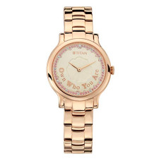 Deals, Discounts & Offers on Women - Titan Purple Self Expression Analog Rose Gold Dial Women's Watch-NM95108WM01 / NL95108WM01