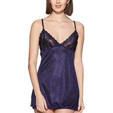 Deals, Discounts & Offers on Women - Clovia Women's Satin Babydoll with Lacy Cups & Stylised Back