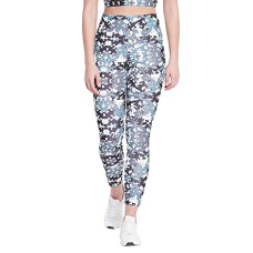 Deals, Discounts & Offers on Women - Clovia Women's Snug Fit Printed Active Tights - Blue