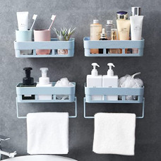 Deals and Offers on - Primax Self Adhesive Bathroom Shelf/Bathroom Organizer Shelf/Wall Mount Bathroom Accessories(Blue-Pack of 4) Deals, Discounts & Offers on - Primax Self Adhesive Bathroom Shelf/Bathroom Organizer Shelf/Wall Mount Bathroom Accessories(Blue-Pack of 4)