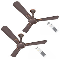 Deals, Discounts & Offers on  - Havells Bianca Decorative BLDC 1200mm Energy Saving with Remote Control 5 Star Ceiling Fan (Espresso Brown, Pack of 2)