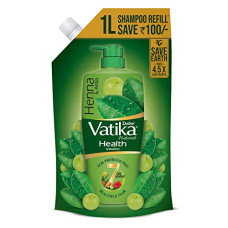 Deals, Discounts & Offers on Beauty Care - Dabur Vatika Health Shampoo - 1L (Refill Pouch) | With 7 natural ingredients | For Smooth, Shiny & Nourished Hair | Repairs Hair damage, Controls Frizz | For All Hair Types | Goodness of Henna & Amla