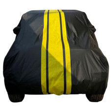 Deals and Offers on - Oshotto/Recaro Anti Reflective, dustproof and Water Proof Car Body Cover with Mirror Pockets Compatible with Tata Nexon (Black, Yellow) Deals, Discounts & Offers on - Oshotto/Recaro Anti Reflective, dustproof and Water Proof Car Body Cover with Mirror Pockets Compatible with Tata Nexon (Black, Yellow)