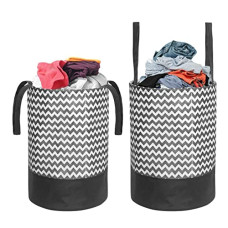 Deals and Offers on - PrettyKrafts 45 Ltr Folding Laundry Basket for Clothes, Freestanding Laundry Hamper, Collapsible Clothes Hamper with Handles, Round Storage Basket Deals, Discounts & Offers on - PrettyKrafts 45 Ltr Folding Laundry Basket for Clothes, Freestanding Laundry Hamper, Collapsible Clothes Hamper with Handles, Round Storage Basket