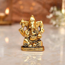 Deals, Discounts & Offers on  - CraftVatika Metal Ganesh Idol for Diwali Decoration Item - Ganesha for Car Dashboard Small Ganpati Statue Figurine Murti