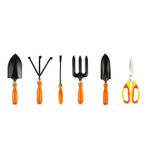 Deals, Discounts & Offers on Gardening Tools - Spartan Spectacular Gardening Tools Set of 5 with Heavy Gardening Scissor (Set Kit of 6 Tools), Multicolour, SPTH-PK-5