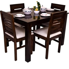 Deals, Discounts & Offers on Furniture - VS ART PLACE Sheesham Wood 4 Seater Dining Table with Chair Four Seater Wooden Dining Room Set Dinner Table || Solid Wood Dining Room Sets