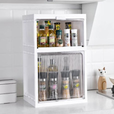 Deals, Discounts & Offers on  - HomeStrap 2 Tier Multi Magic Cupboard, Movable Multipurpose Storage Cupboard with Wheels, Transparent Storage Box