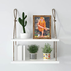 Deals, Discounts & Offers on  - Indianara Shirdi Sai Baba Framed wall Painting with Table Top 2880TTWNT (8 ix 6 inch) -WITH FRAME & GLASS