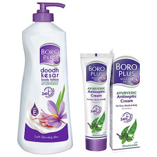 Deals, Discounts & Offers on  - BOROPLUS Doodh Kesar Body Lotion, 400ml & Antiseptic Cream For All Skin Types, 120ml