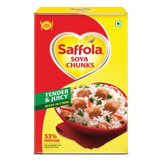 Deals, Discounts & Offers on  - [Available at Delhi, 110006, 110028] Saffola SOYA Chunks, Tender & Juicy, 53% Protein, 200g