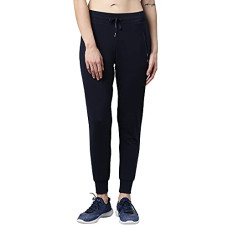 Deals, Discounts & Offers on Women - Enamor Athleisure Women's Slim Fit Mid Rise 7/8 Length Quick Dry Antimicrobial 4 Way Stretch Breathable Cotton French Terry Jogger - A401