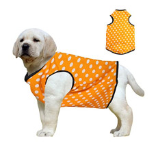 Deals and Offers on - Western Era Funky Soft Cotton Dog T-Shirt | Comfortable & Breathable Dog Clothing | Sleeveless Vest Puppy Outfit (Small - 14inches, Polka Orange) Deals, Discounts & Offers on - Western Era Funky Soft Cotton Dog T-Shirt | Comfortable & Breathable Dog Clothing | Sleeveless Vest Puppy Outfit (Small - 14inches, Polka Orange)