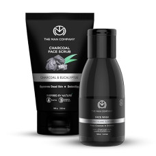 Deals and Offers on - The Man Company Charcoal Facial Care Combo with Charcoal Face Wash & Scrub Deals, Discounts & Offers on - The Man Company Charcoal Facial Care Combo with Charcoal Face Wash & Scrub