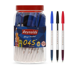 Deals, Discounts & Offers on Electronics - Reynolds 045 CARBURE 50 CT JAR, 35 BLUE, 10 BLACK & 5 RED | Ball Point Pen Set With Comfortable Grip | Pens For Writing | School and Office Stationery | Pens For Students | 0.7mm Tip Size
