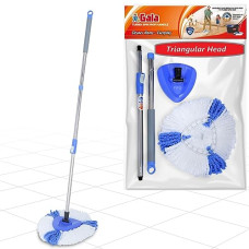 Deals, Discounts & Offers on Home Improvement - Gala Turbo Triangular Spin Mop Handle with Refill, Durable Replacement Handle with Rubber Grip For Turbo Spin Mop