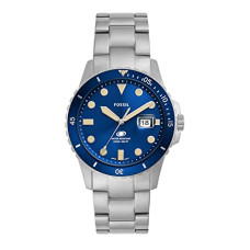 Deals, Discounts & Offers on Men - Fossil Analog Men's Watch FS5949 (Blue Dial Silver Colored Strap)