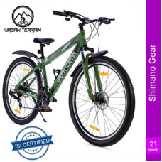 Deals, Discounts & Offers on Auto & Sports - Urban Terrain UT6000S29 Steel MTB with 21 Shimano Gear and Installation services 29 T Road Cycle(21 Gear, Green)