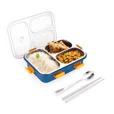 Deals and Offers on - Attro A A Bento 3 Compartment Stainless Steel Lunch Box with Steel Cutlery Inside, Heating & Water Insulation Design Deals, Discounts & Offers on - Attro A A Bento 3 Compartment Stainless Steel Lunch Box with Steel Cutlery Inside, Heating & Water Insulation Design