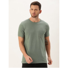 Deals and Offers on - etherMen Solid Round Neck Pure Cotton Green T-Shirt Deals, Discounts & Offers on - etherMen Solid Round Neck Pure Cotton Green T-Shirt