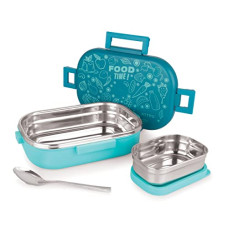 Deals and Offers on - Attro A Food Time Stainless Steel Lunch Box, Airtight & Leak Proof - 2 Containers with Spoon (Big 750 Ml & Small 250 Ml) Deals, Discounts & Offers on - Attro A Food Time Stainless Steel Lunch Box, Airtight & Leak Proof - 2 Containers with Spoon (Big 750 Ml & Small 250 Ml)