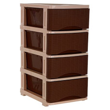 Deals and Offers on - Nayasa Plastic Tuckins, 4 Drawers, Cane Brown - by AAROHI13, Rectangular, Set of 1 Deals, Discounts & Offers on - Nayasa Plastic Tuckins, 4 Drawers, Cane Brown - by AAROHI13, Rectangular, Set of 1